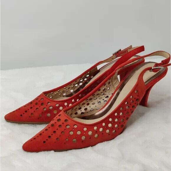 Y2K orange Calvin Klien slingback sz 9 - Picture 3 of 8